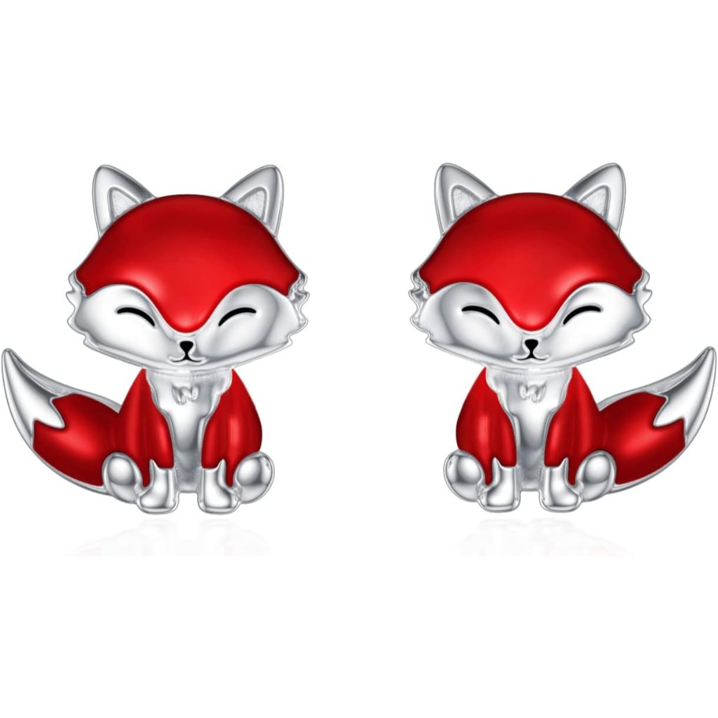 Animal Stud Earrings 925 Sterling Silver Fox/Turtle/Dog/Cat/Axolotl/Panda/Stingr